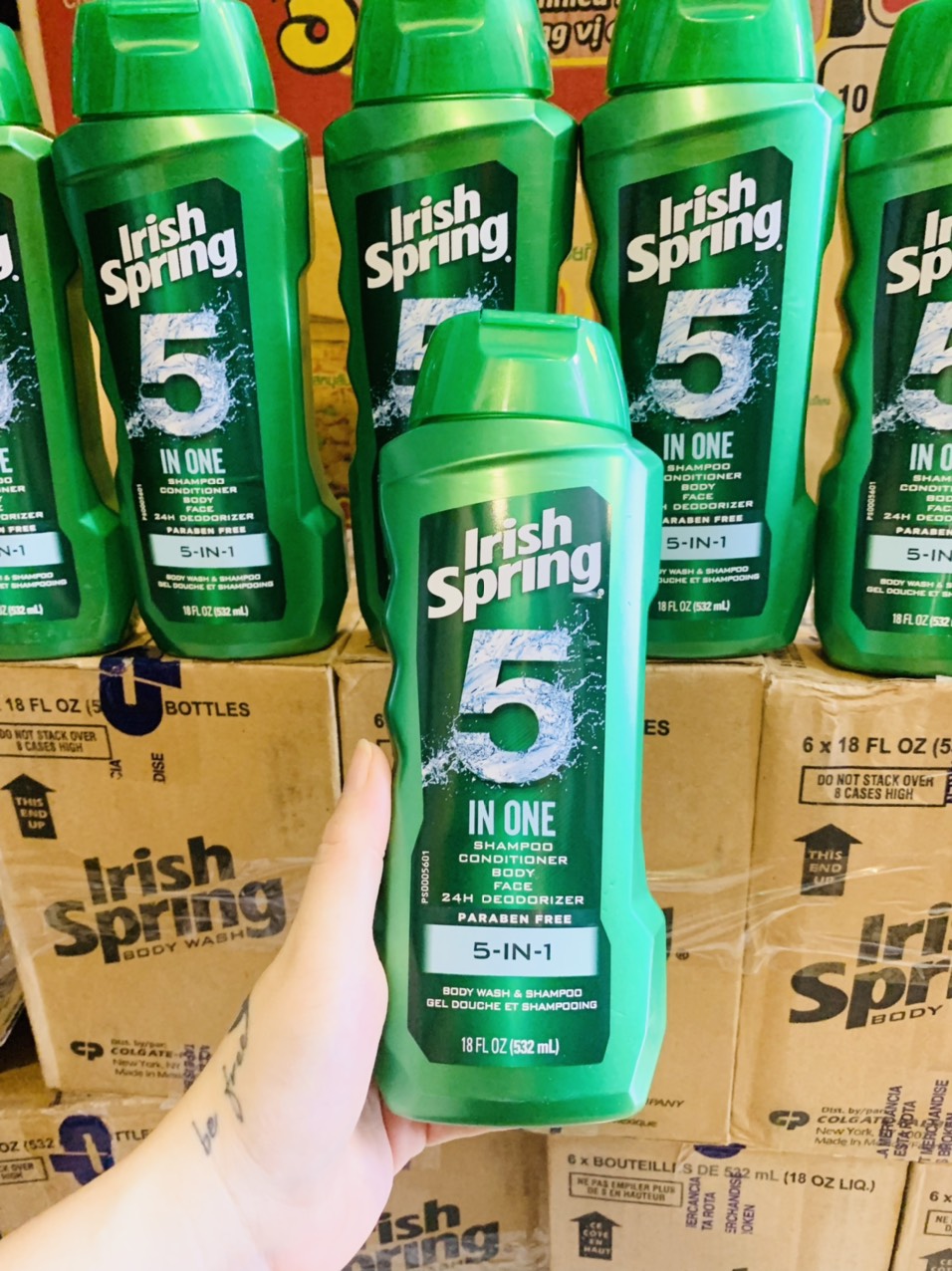 SỮA RỬA MẶT-TẮM-GỘI-XẢ NAM 5 TRONG 1 IRISH SPRING 532ML