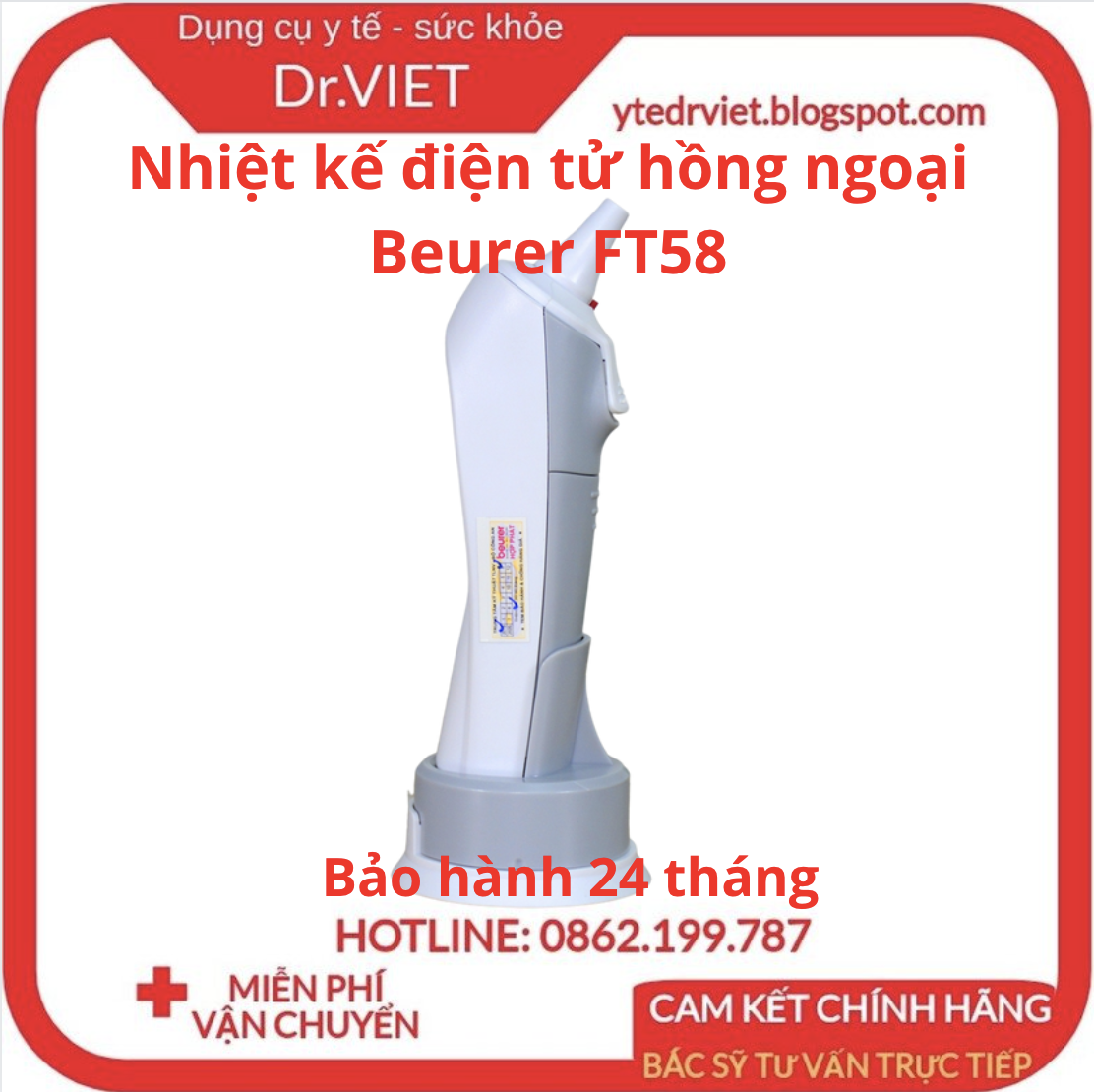 Nhiệt kế điện tử đo tai hồng ngoại Beurer FT58 chính hãng-Xuất xứ Đức