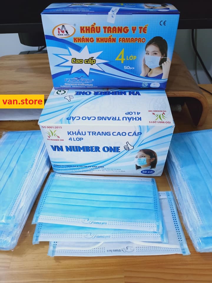 [HCM][Hộp 50 Cái] Khẩu Trang Y Tế 4 Lớp Cao Cấp FAMAPRO/ VN NUMBER ONE - Tiêu Chuẩn ISO 9001:2015