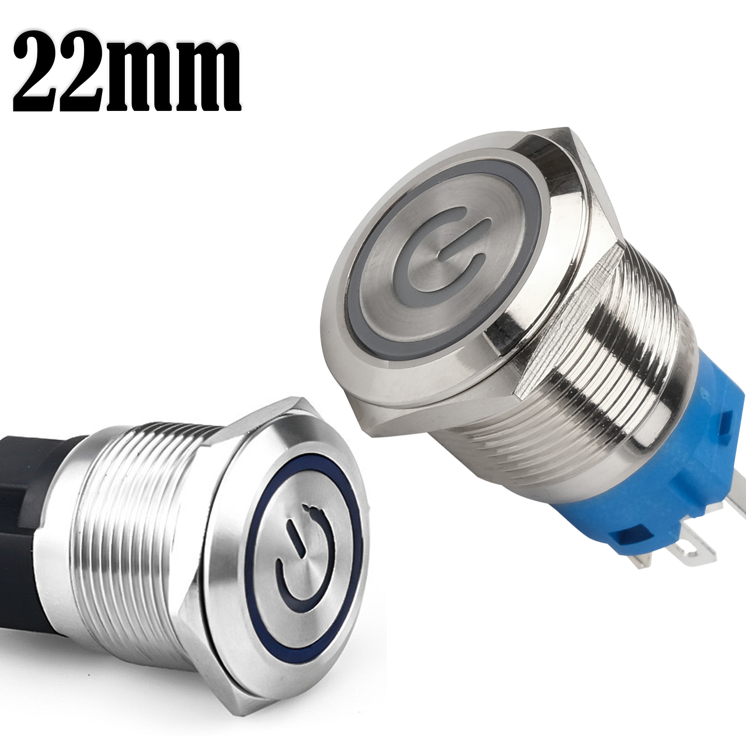 Nút nguồn nhấn giữ trạng thái 22mm, Công tắc Nhấn Tự khóa Kim loại
