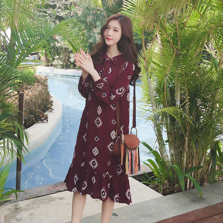 Váy xinh thắt nơ duyên dáng cá tính dn074 shop mây