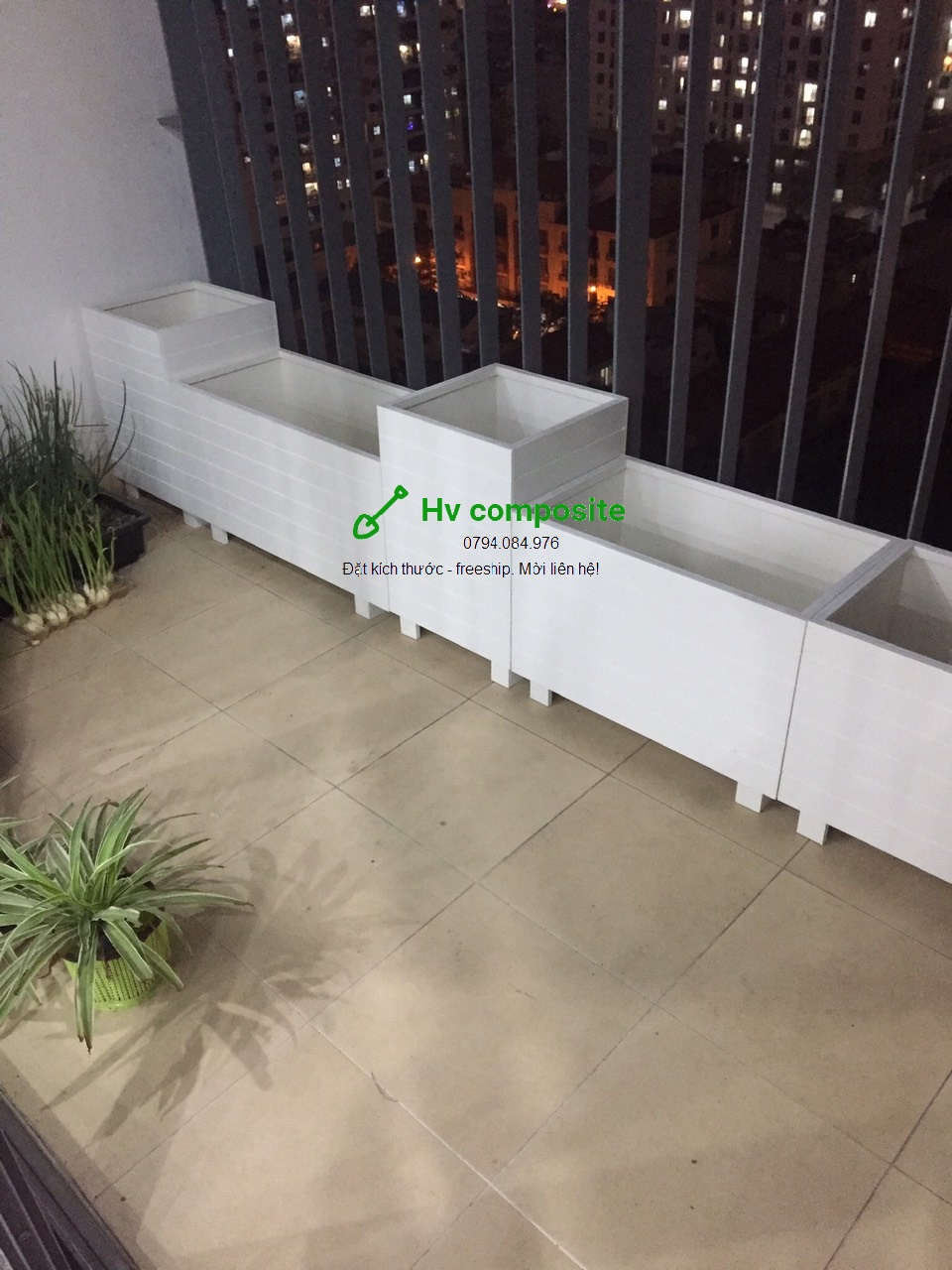Chậu trồng cây composite 50x35x45