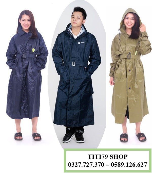 Áo Mưa Măng Tô Vải Dù 1m6 Không Thấm Nước - Lựa Màu