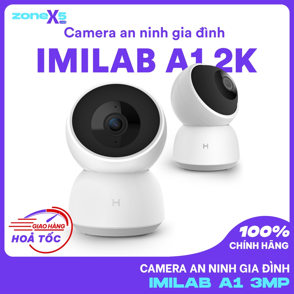 Camera IP IMILAB A1 3MP -  độ phân giải 2K, xoay 360 độ, phát hiện tiếng khóc, phát hiện khuôn mặt AI