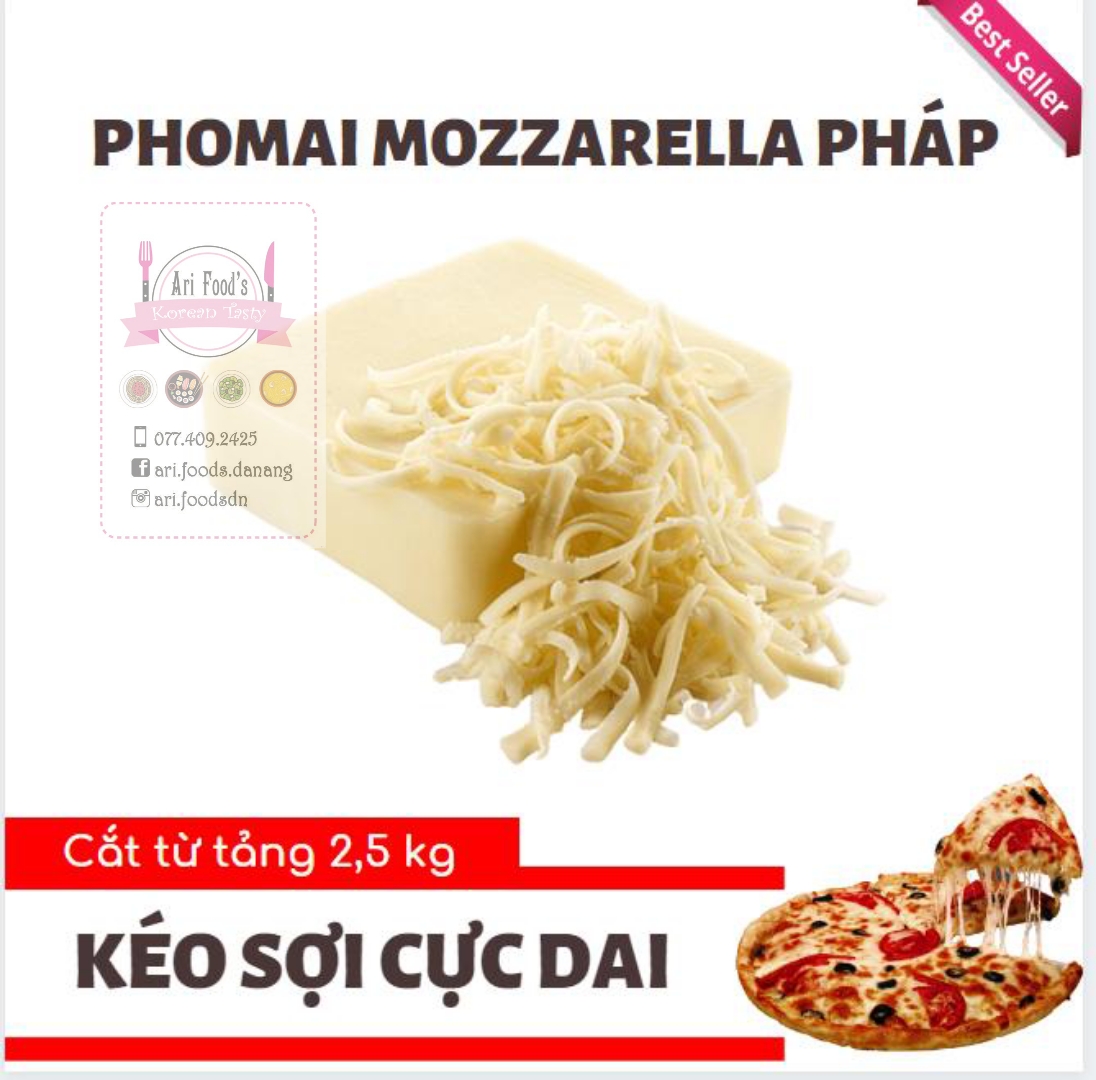 Phô Mai Mozzarella BÀO SỢI SẴN Chuẩn PHÁP 100%  - Nguyên Túi 100gr - CHUYÊN LÀM PIZZA -  DATE 12/2023