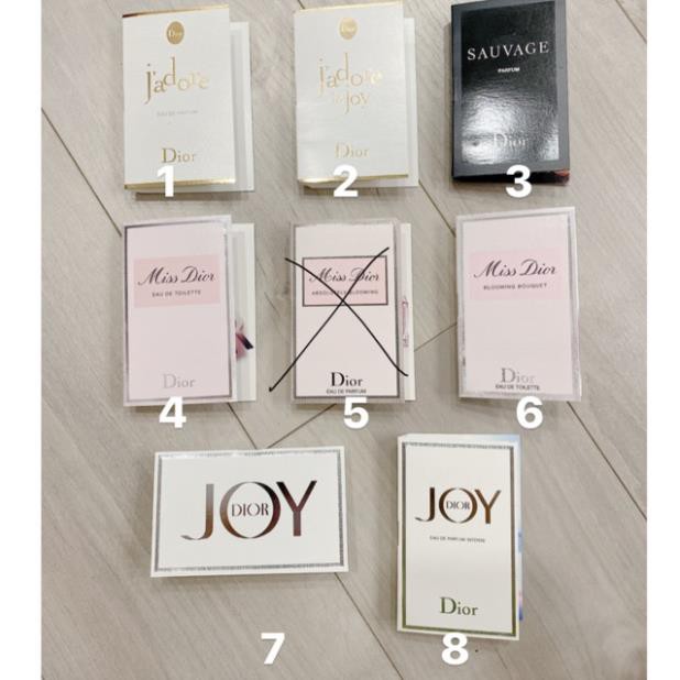 Vial mẫu thử nước hoa mini miss diior - joy - jadore - sauvage - jadore infinisme - jadore in joy new 1.2ml