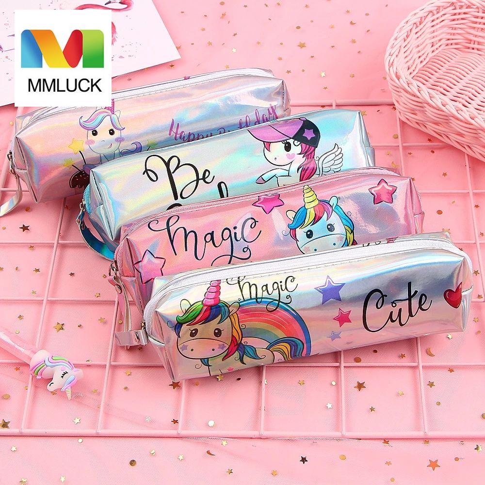 Quà tặng trẻ em sáng tạo bóp viết túi đựng bút 铅笔盒 笔袋 mmluck hộp bút, hộp bút hoạt hình quà tặng túi đựng bút đồ dùng học tập, túi bút kỳ lân túi da đựng bút chì túi bút chì