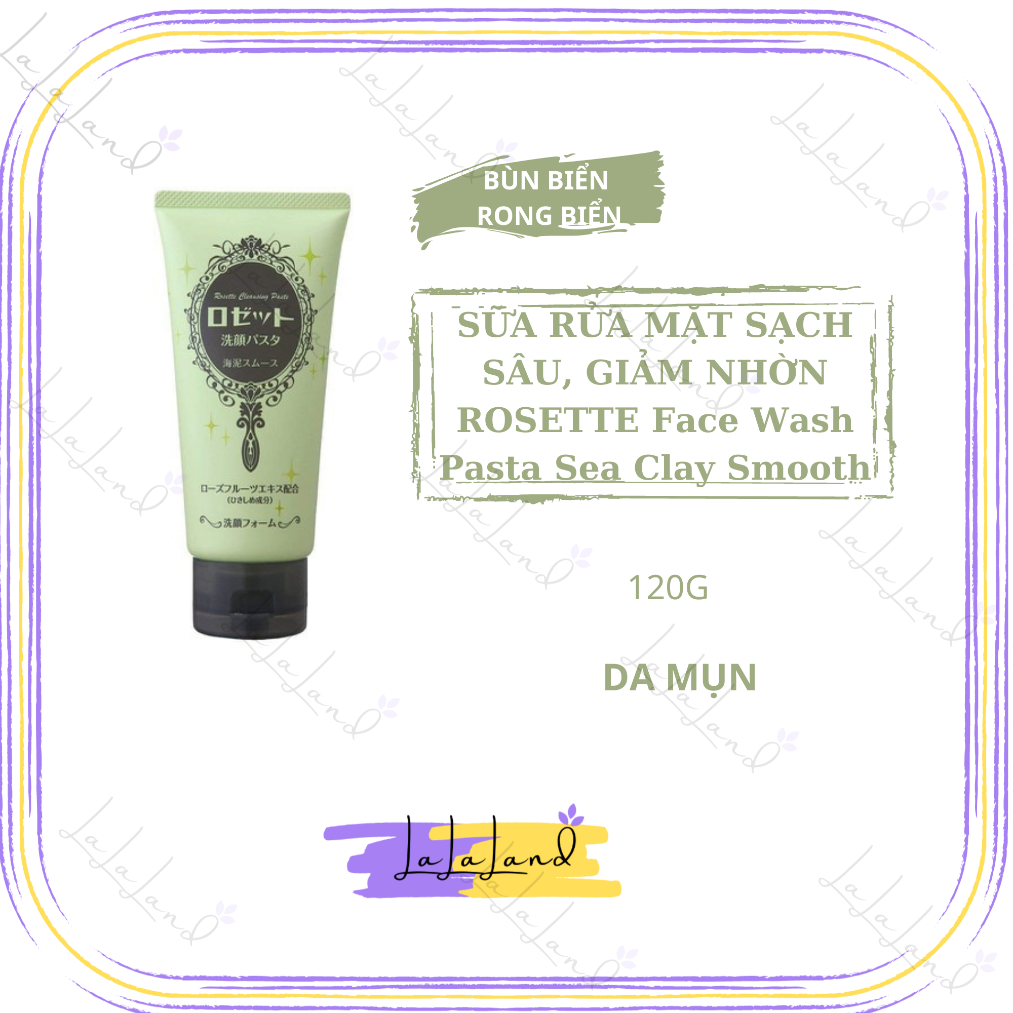 Sữa Rửa Mặt Rosette 120g (Hồng / Trắng / Vàng / Xanh dương / Xanh lá)