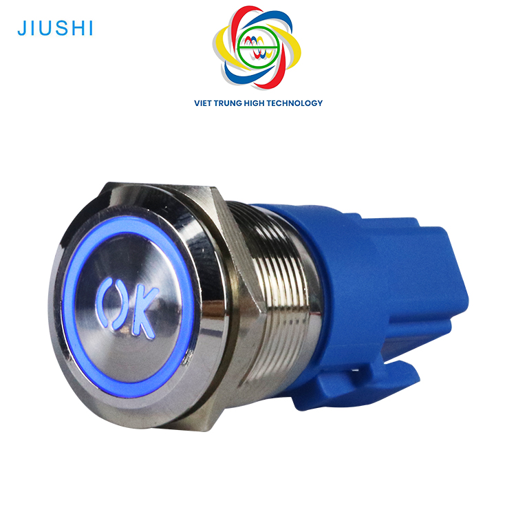 Nút ấn kim loại ký tự phi 22mm có đèn led 24v chống nước| nút nhấn nhả| công tắc tạm thời dạng nút bấm