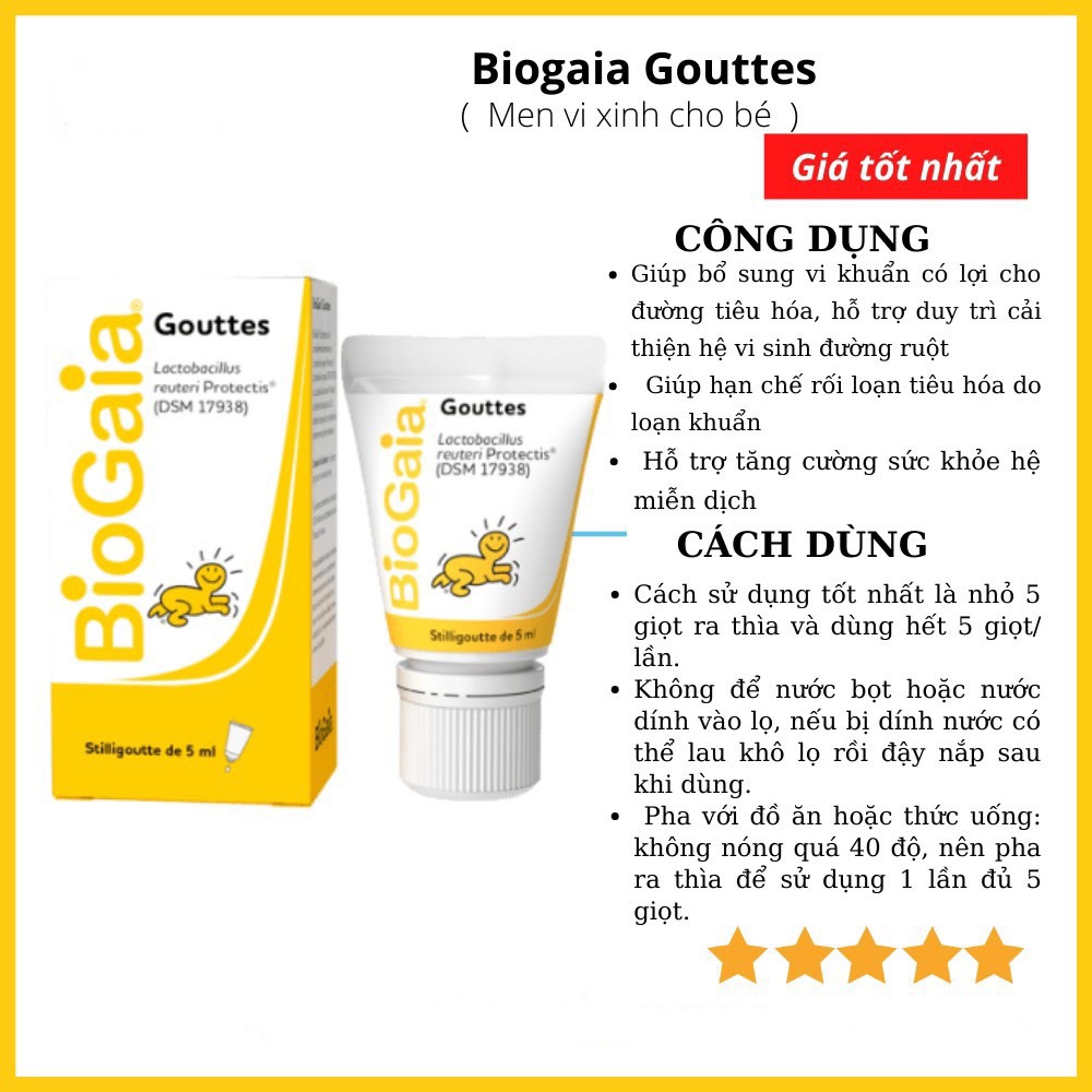 Men vi sinh biogai nội địa pháp cho trẻ từ sơ sinh