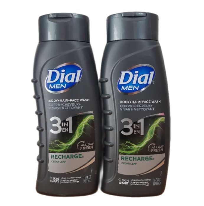 Combo 2 chai sữa tắm gội dial for men 3in1 hair + body + face wash recharge 473ml - usa
