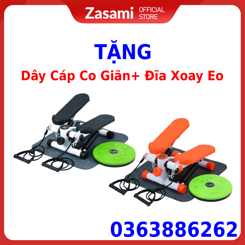 Máy chạy bộ tại nhà 🎁FREESHIP🎁 máy bước chạy bộ tại nhà mini Stepper phiên bản Luxury tặng kèm dây cáp + bàn xoay eo