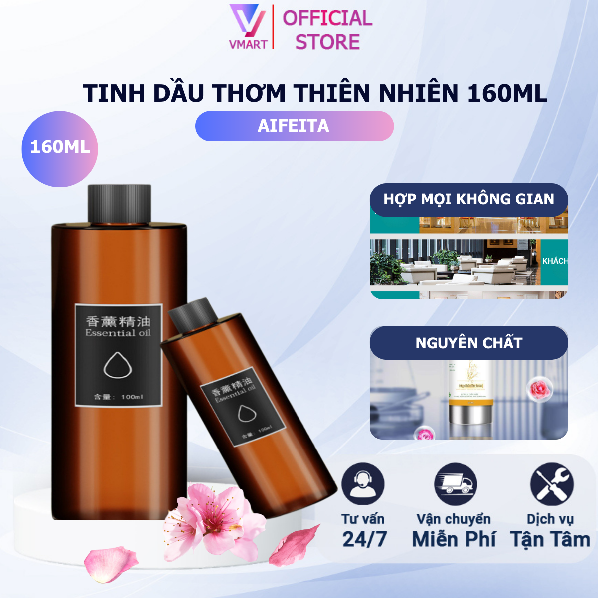 Tinh dầu chuyên dụng 160ml, 500ml cho máy phun tinh dầu công nghiệp dành, dùng cho khách sạn, showroom