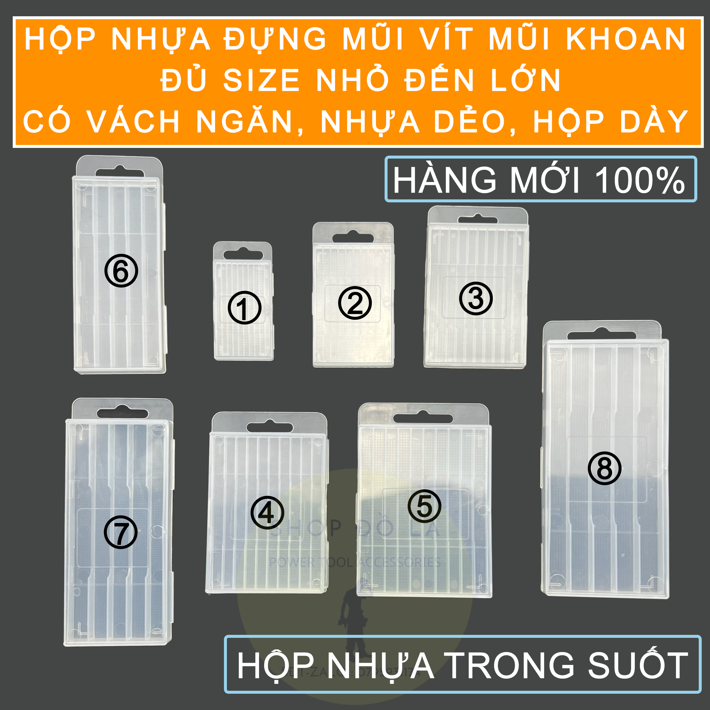 Hộp nhựa đựng mũi vít, mũi khoan các loại