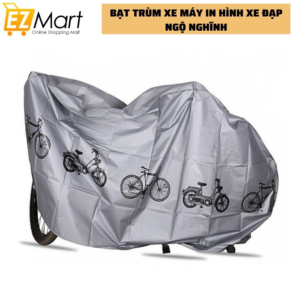 Bạt phủ xe máy, xe đạp cao cấp che nắng, che mưa, chắn bụi in hình xe đạp