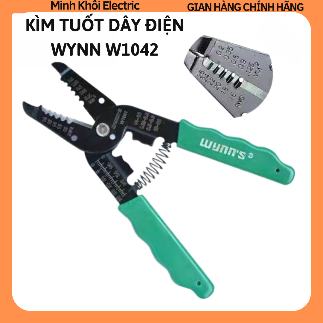 Kìm tuốt dây điện Wynn W1042, kìm tuốt dây cáp tự động Wyn, kìm cắt dây điện,kéo cắt cáp.kéo tuốt dây điện