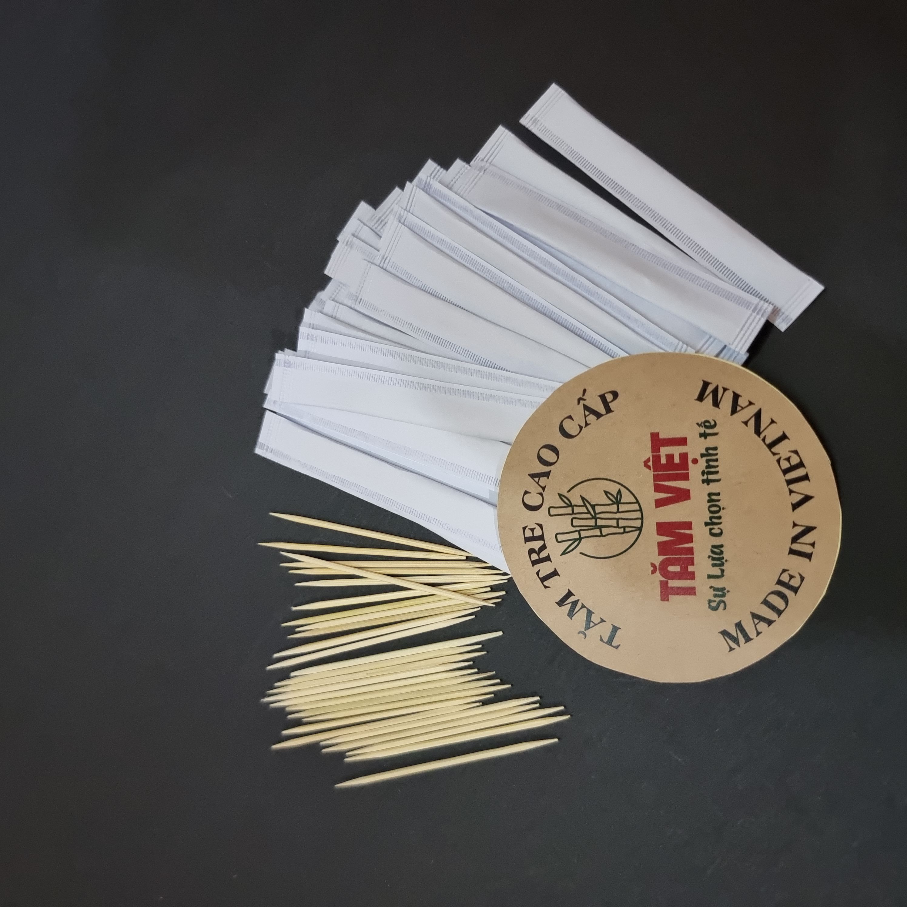 10.000 Que Tăm tre bọc giấy trắng nhà hàng cao cấp không in - Tăm tre xỉa răng - Tăm tre tiệt trùng - Tăm Việt TV