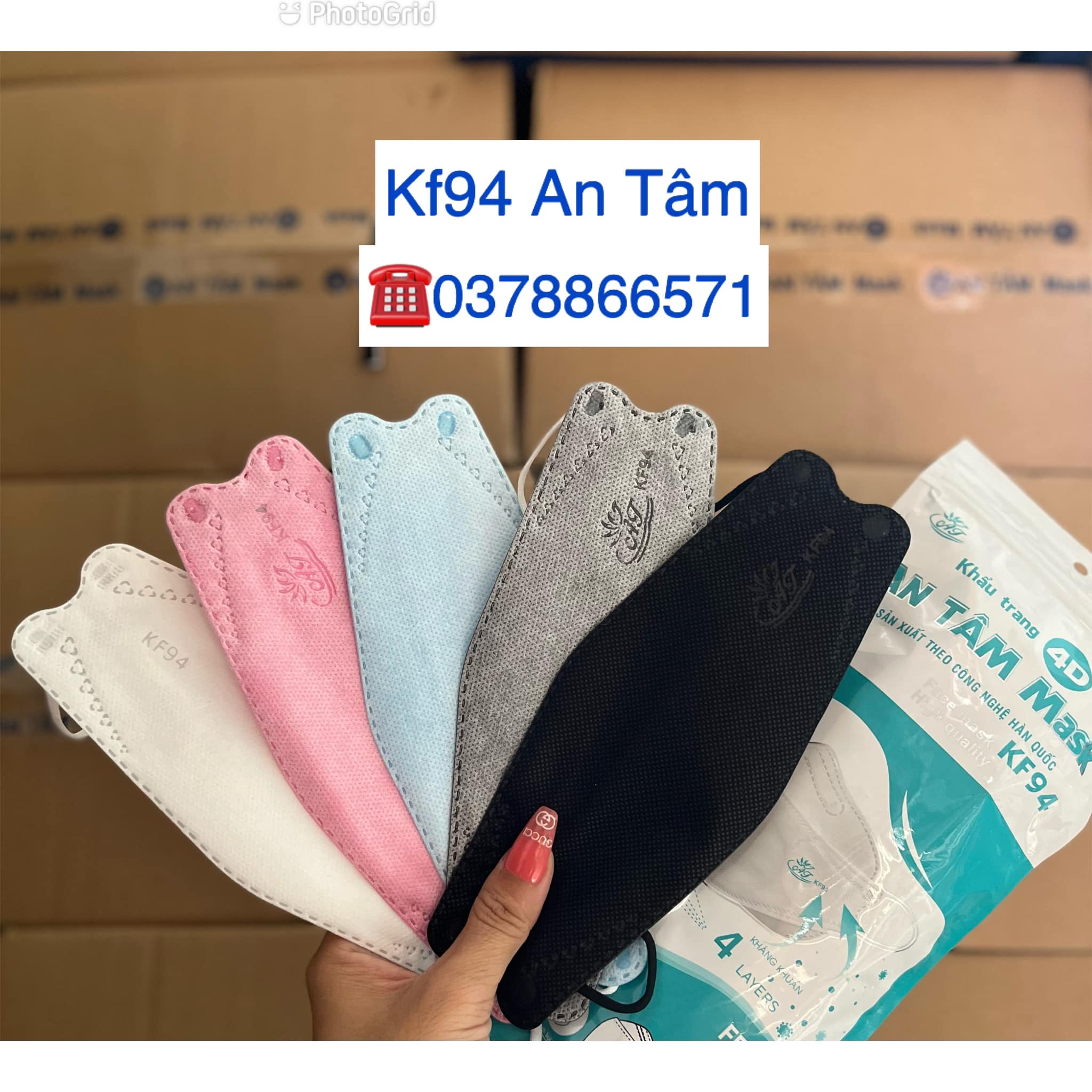 Khẩu trang cao cấp An Tâm 4D mask 4 lớp kháng khuẩn