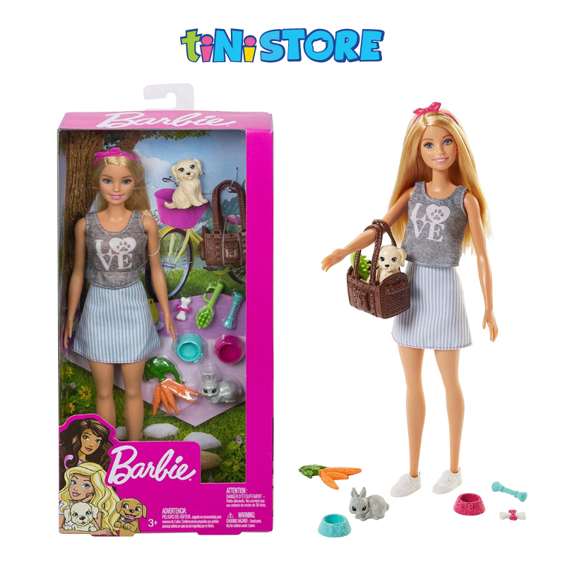 Bộ đồ chơi búp bê đi picnic cùng thú cưng Barbie FPR489634