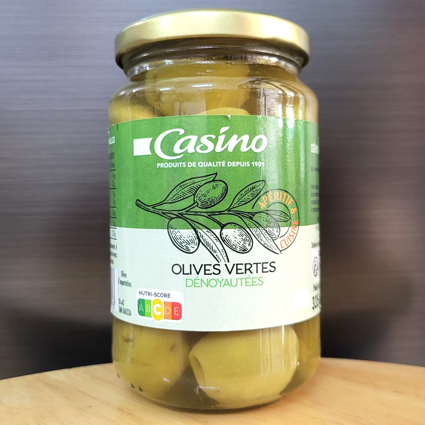 CASINO - Lọ 335g - QUẢ Ô LIU XANH TÁCH HẠT / PHÁP / Pitted Green Olives