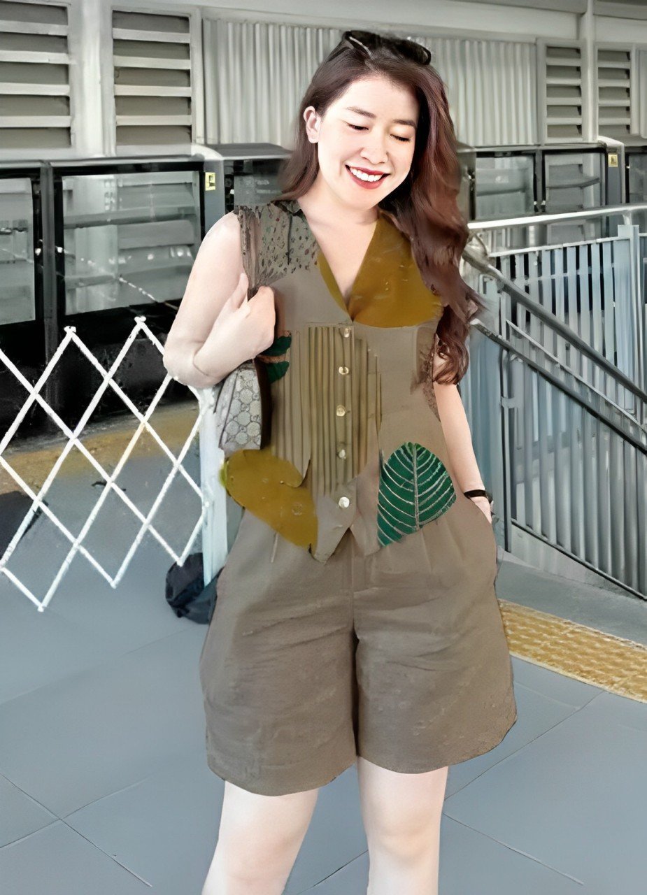 Set Đồ Nữ, kiểu áo gile quần sooc nữ, bộ áo sát nách quần đùi, áo gile mùa hè, Mã Q90