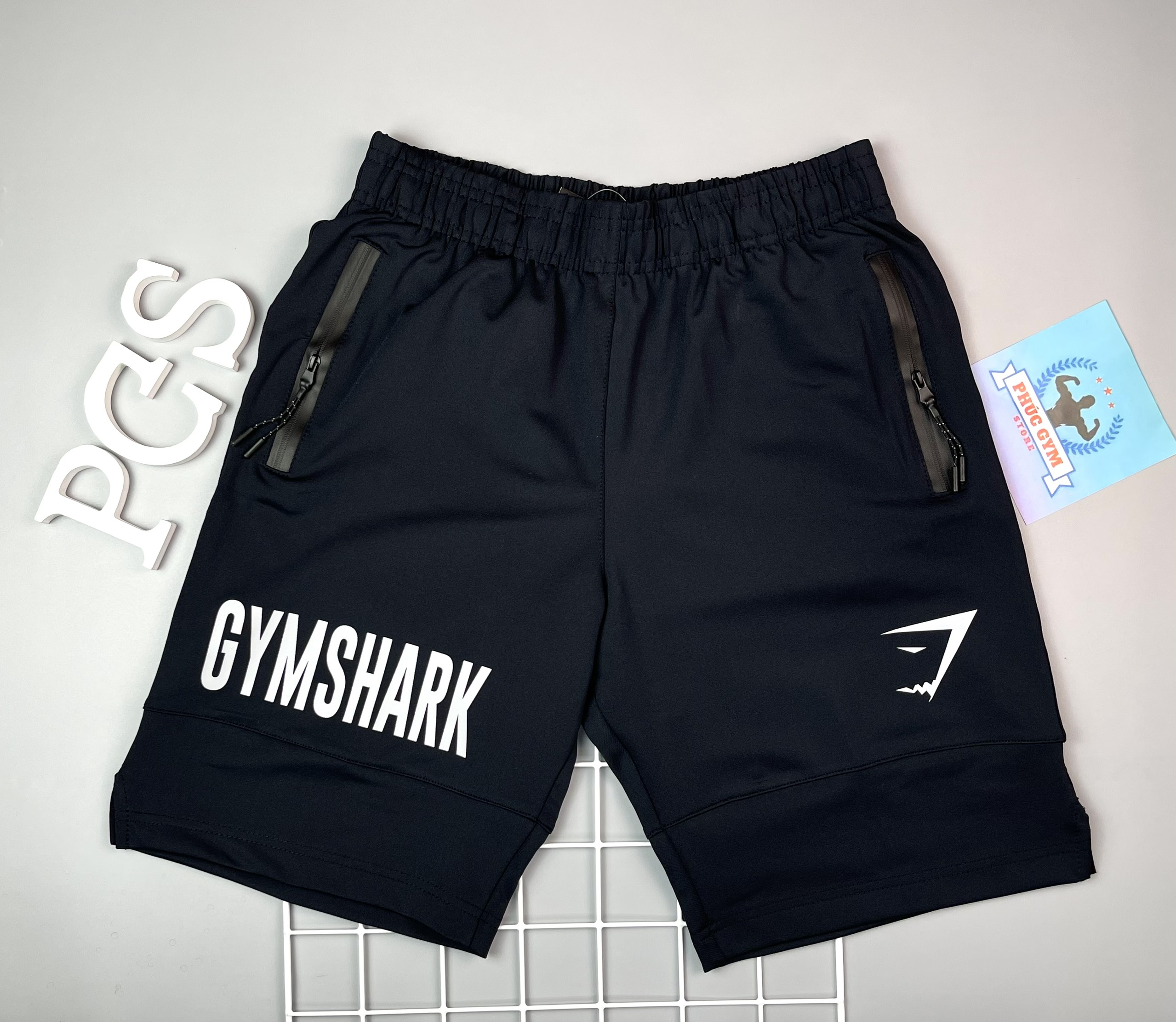 Quần short thể thao gym nam gym.shark thun poly co giãn.