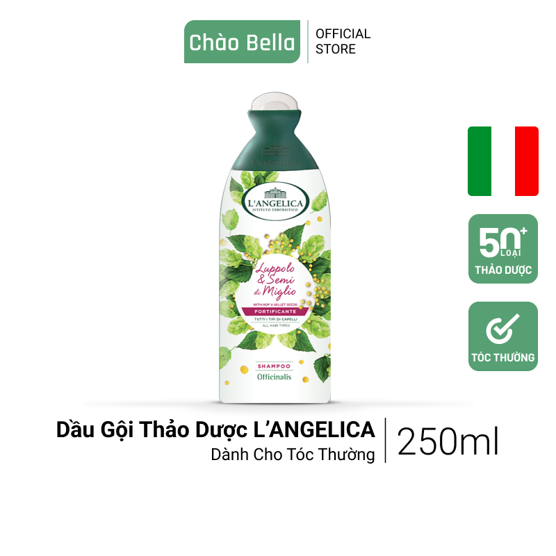 Dầu gội thảo dược cao cấp nhập khẩu ý l'angelica | dưỡng tóc mềm mượt, sạch gàu, lưu hương lâu trên tóc