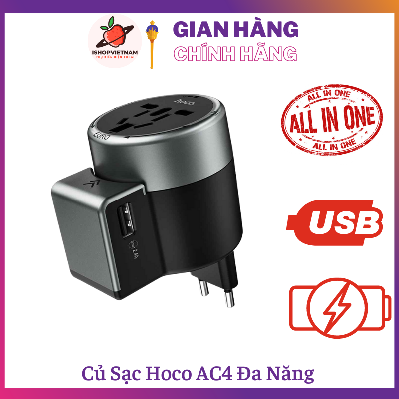 Củ sạc hoco ac4 đa năng ✔ hỗ trợ sạc nhanh cho các dòng máy