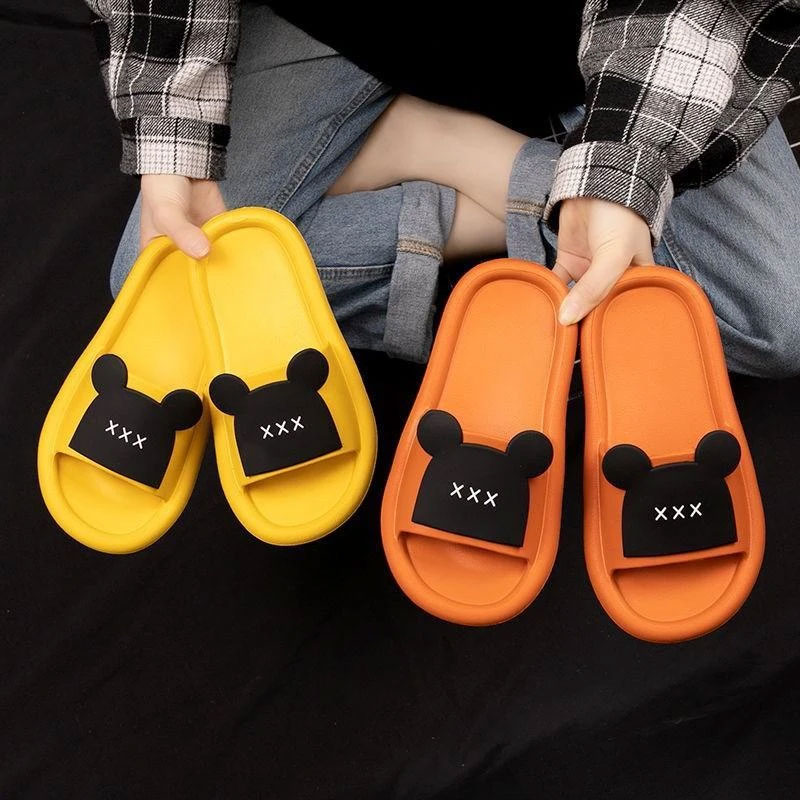 15T001 - Dép Quai Ngang Thời Trang Nữ, Dép Cao Su Mềm Tai Mèo, Dép Đế Bánh Mì, Dép Cao Su Mềm Đi Trong Nhà Nhiều Màu