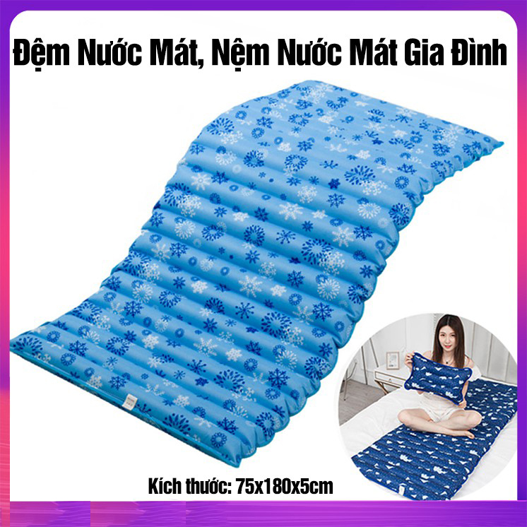 Nệm Nước Mát Gia Đình - 180X75X5Cm - Dễ Sử Dụng- Gọn Nhẹ -  Giúp Bạn Thư Giãn, Giảm Stress Căng Thẳng Mệt Mỏi