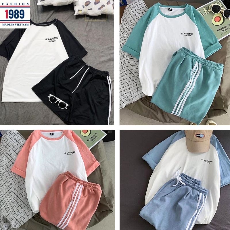 bộ thể thao nam nữ _unisex kiểu dáng hàn quốc nam nữ đều mặc được thỏa mái rất xinh kute đáng yêu ,thời trang 1989 1