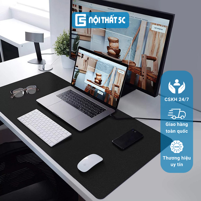 Miếng lót chuột chất liệu da PU cao cấp nhiều kích thước , Pad chuột nhiều màu chống nước chống bụi