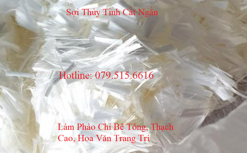 Sợi Thủy Tinh - Sợi Cắt Ngắn Làm Phào Chỉ Bê Tông – Thạch Cao - Hoa Văn Trang Trí 1Kg