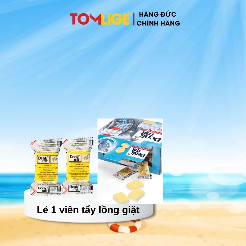 Viên tẩy máy giặt Denkmit Tomlige giặt siêu sạch, hết mùi lẻ 1 viên hàng Đức