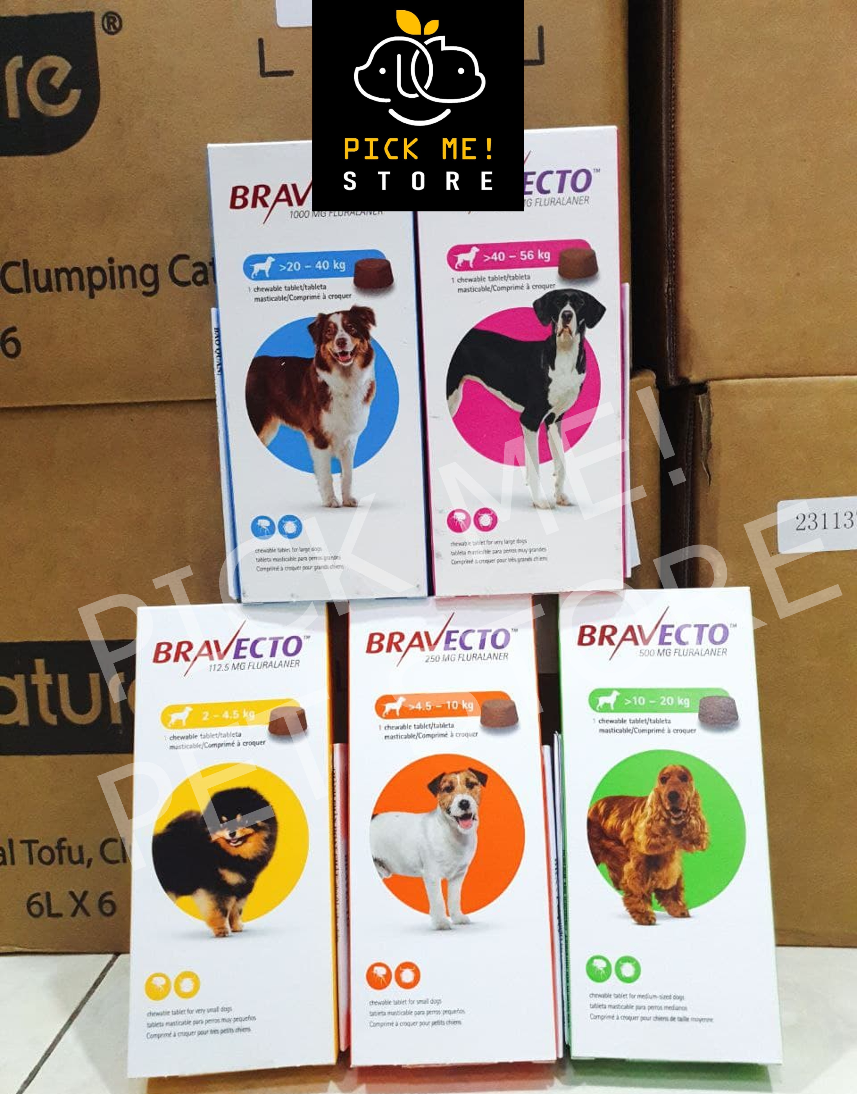 [CHÍNH HÃNG] [1 Viên] Viên nhai BRAVECTO | Ghẻ Demodex, ve rận, bọ chét cho Chó