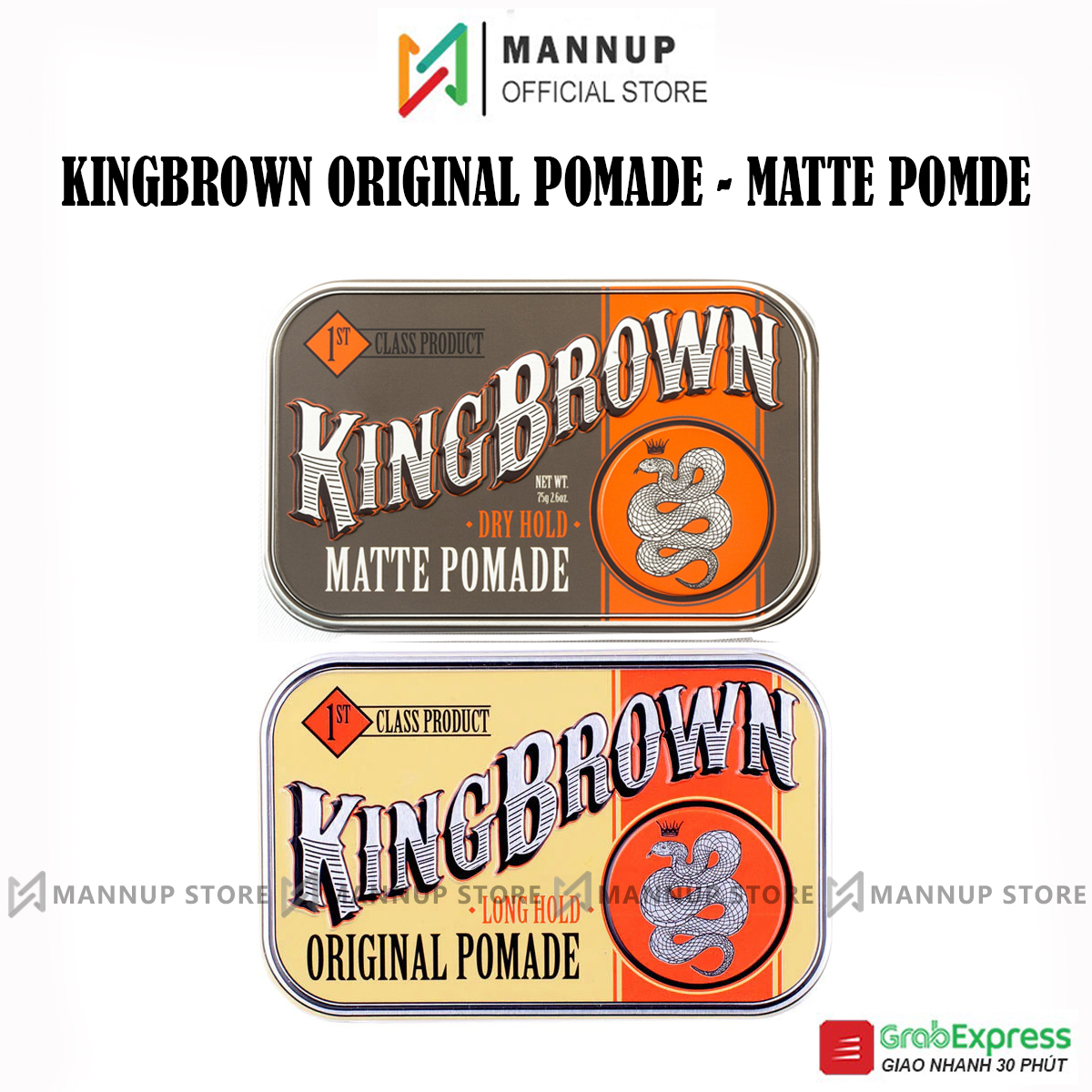 Sáp Vuốt Tóc King Brown Matte Pomade - Original Pomade 75g
