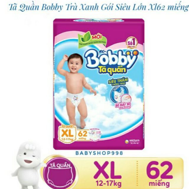 Tã - bỉm quần size cực đại Bobby M74-L68-XL62-XXL56