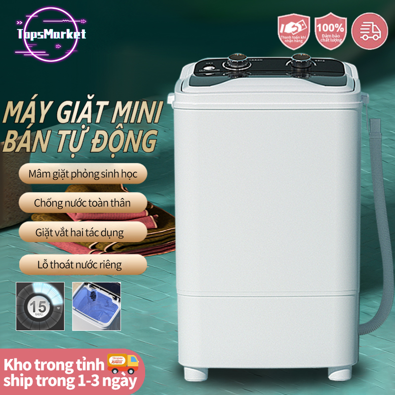 Máy giặt mini bán tự động, máy giặt 7kg tiện lợi, dành cho cá nhân, lỗi đổi trong 7 ngày,gia đình nhỏ, báo hành 6 tháng