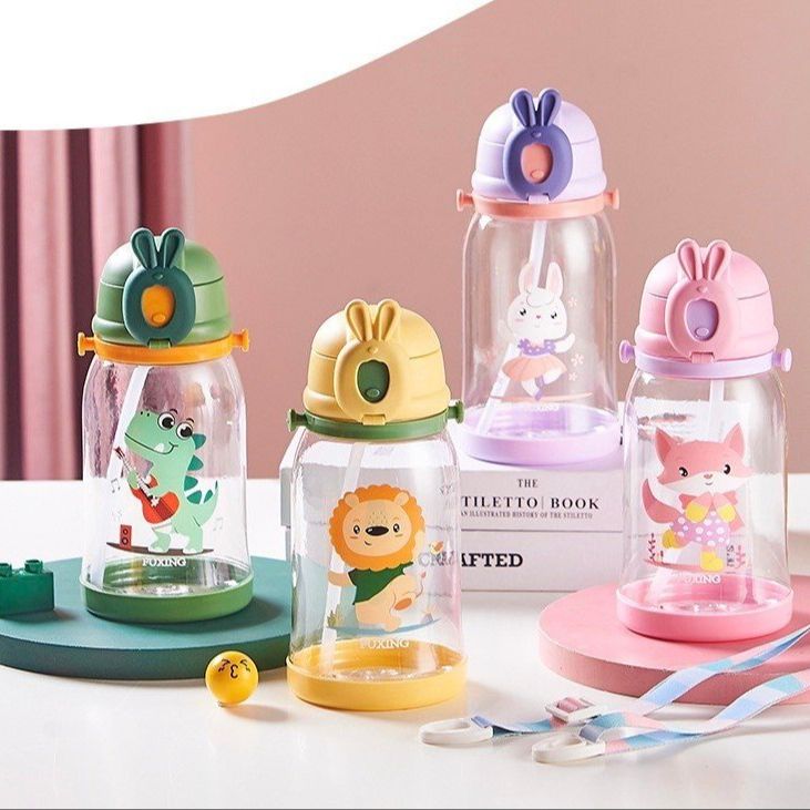 Bình tập uống nước tai thỏ có dây đeo cho bé- HK2311