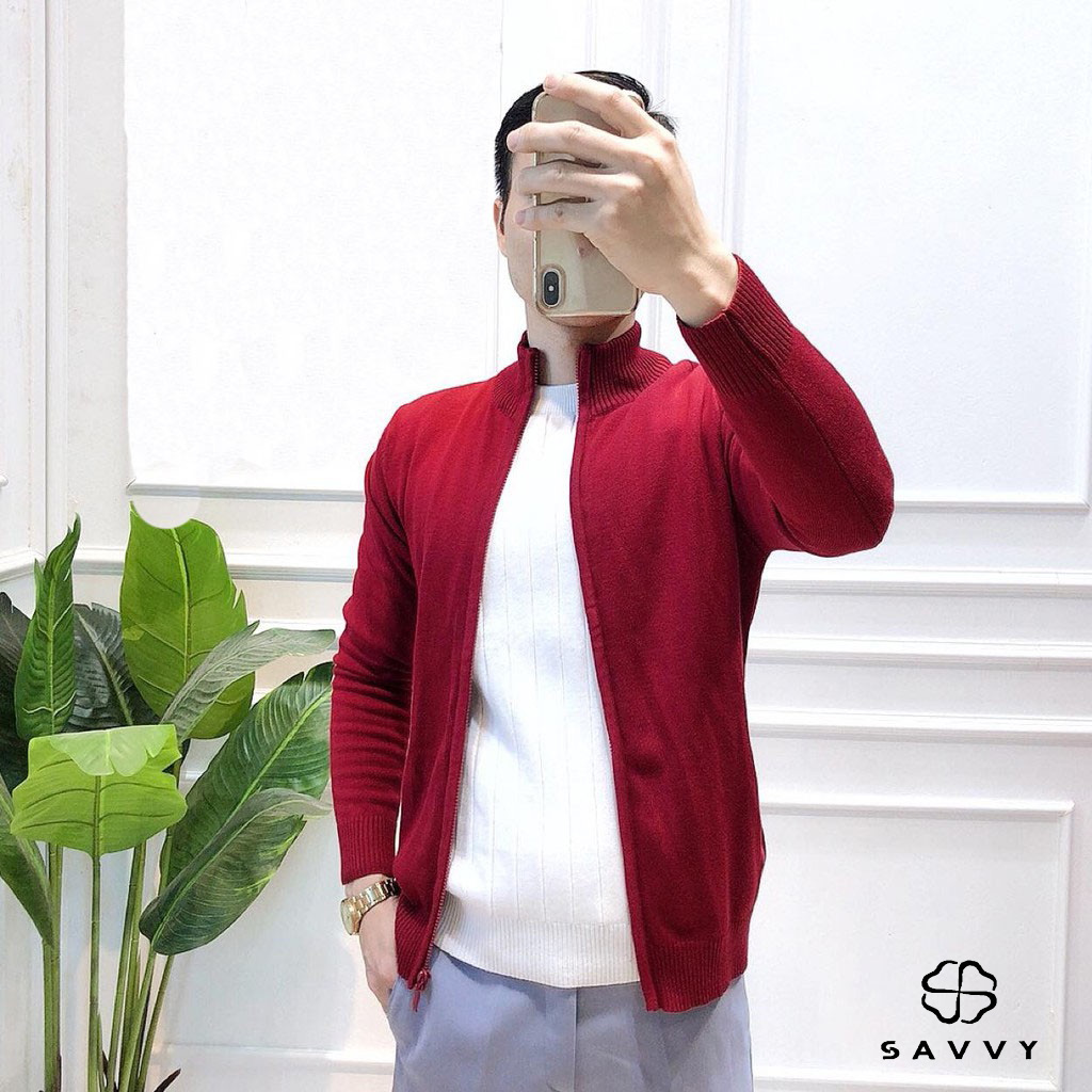Áo Khoác Cardigan Nam/ Áo Khoác Len Nam phong cách Hàn Quốc Cổ Cao  - thời trang SAVVY AB03