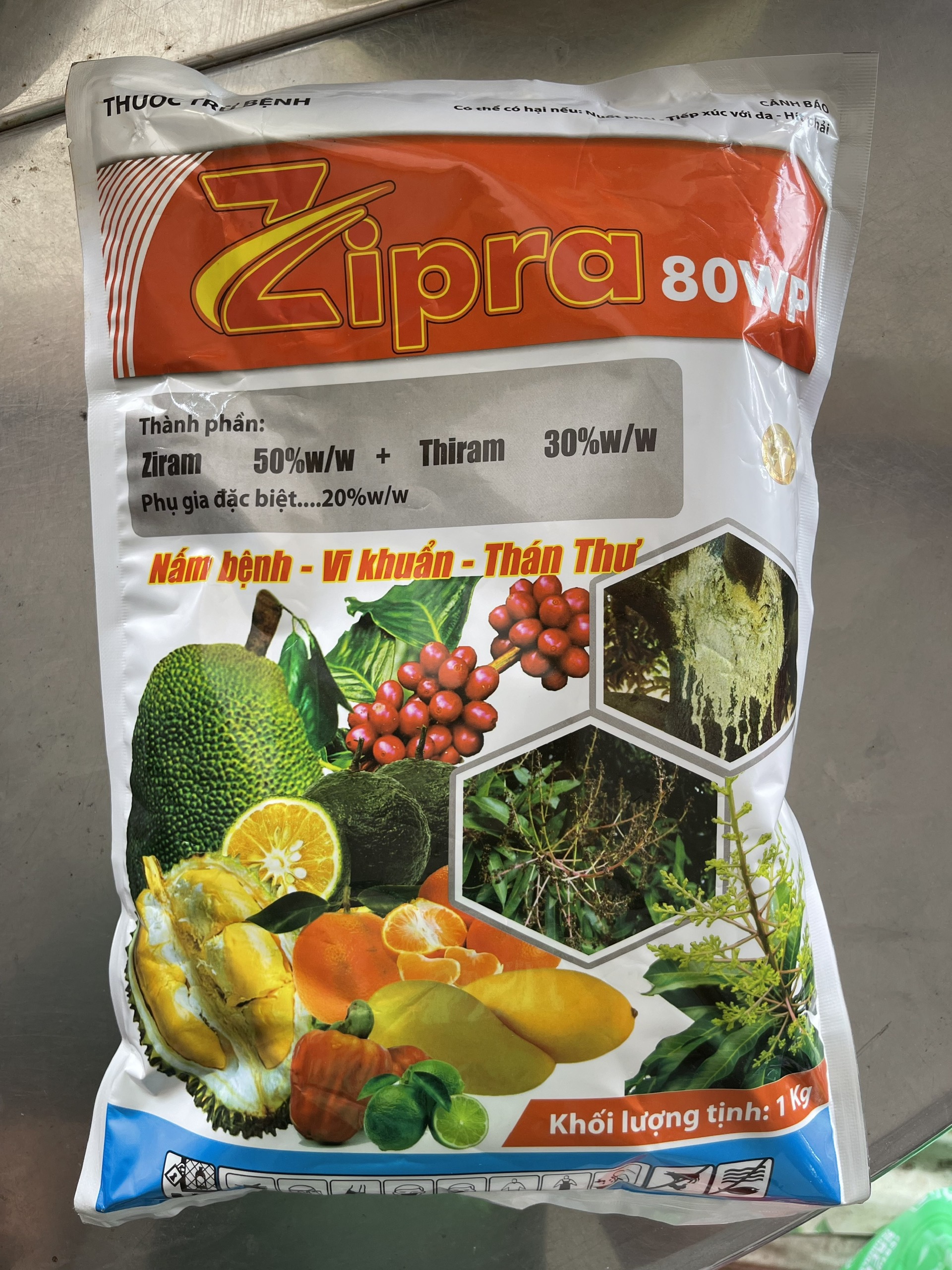 Zipra 80wp phòng ngừa thán thư, nấm bệnh, vi khuẩn 1kg