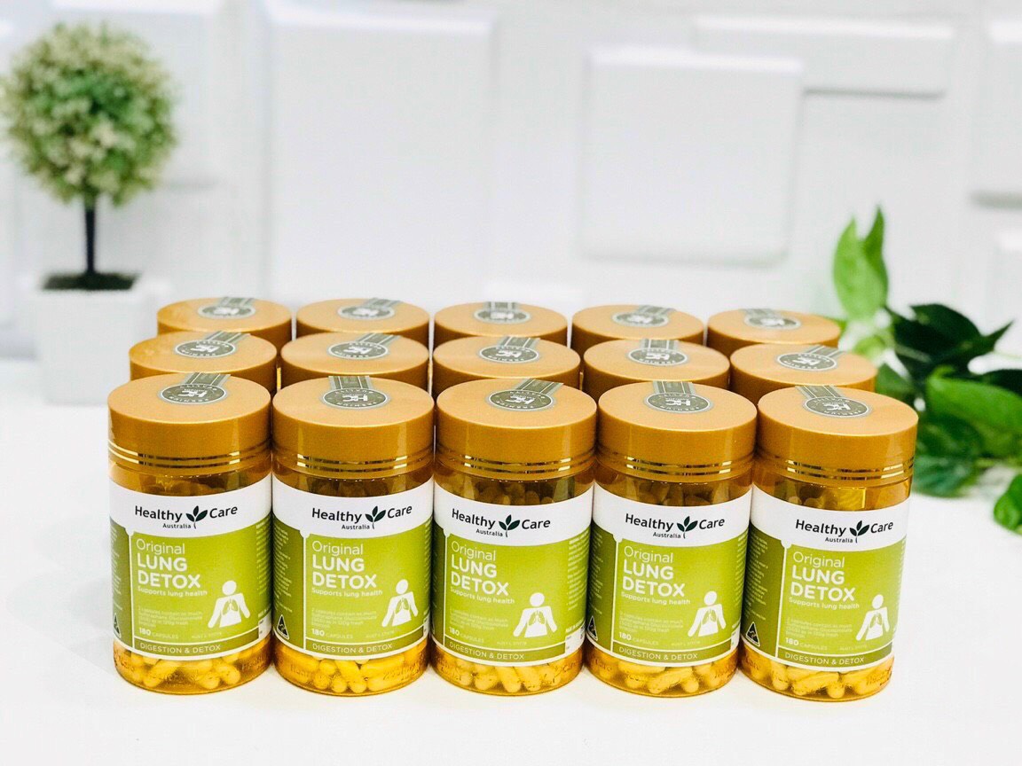 Thải độc phổi lung detox healthycare lọ 180 viên