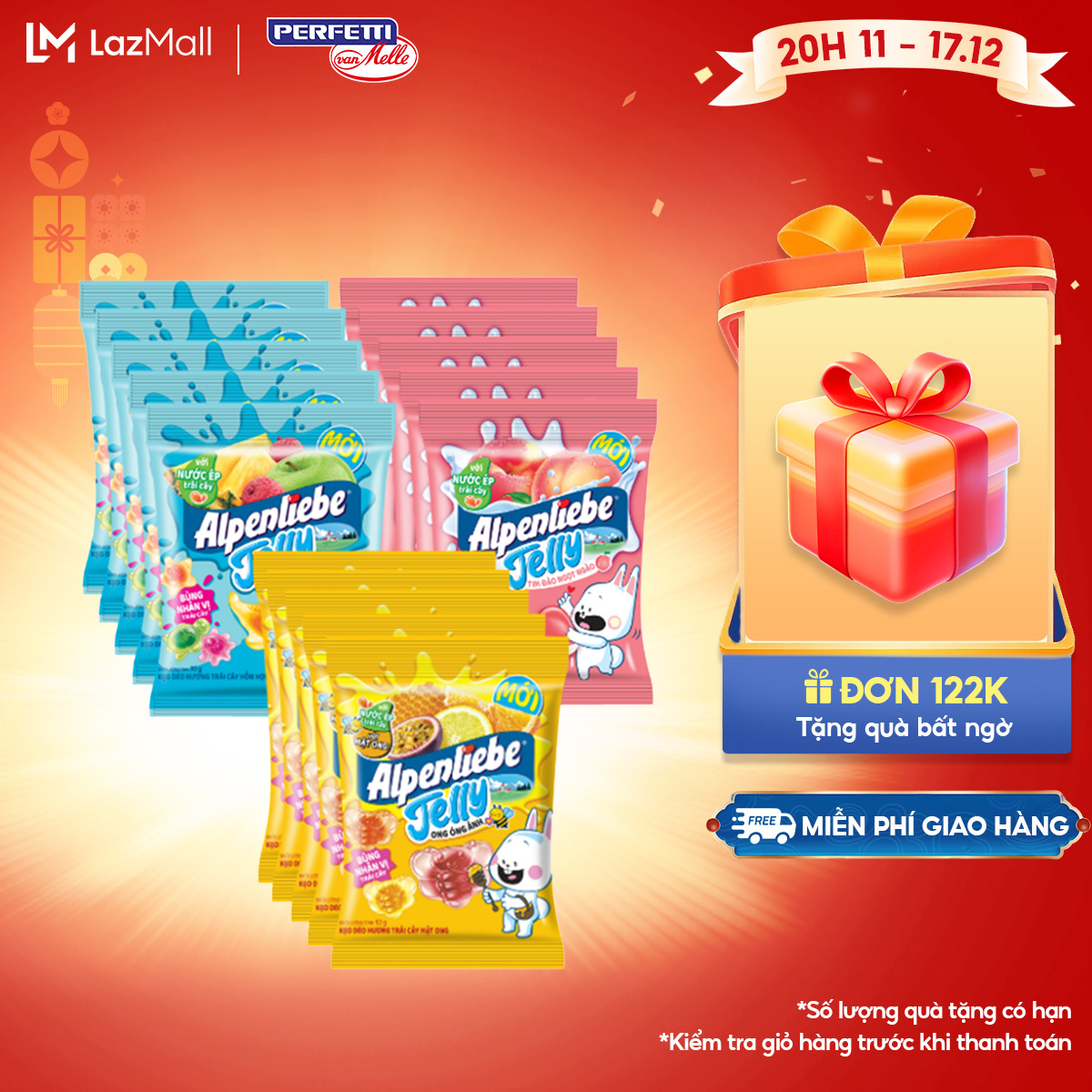 Combo 5 gói Kẹo dẻo Alpenliebe Jelly Biển xanh long lanh