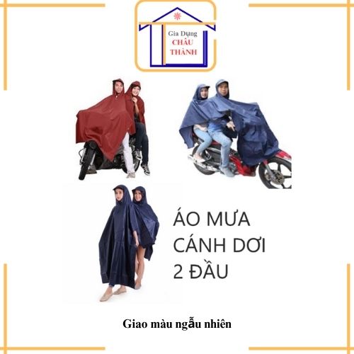 Áo mưa cánh dơi vài dù 2 đầu siêu bên - giao màu ngẫu nhiên