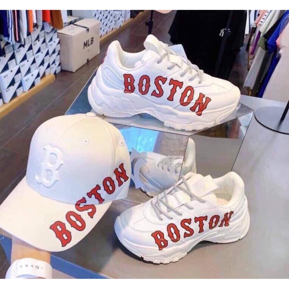 Giày mlb boston thể thao nam nữ in 3d đế độn 5cm bản đẹp full box bill