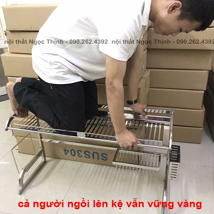 Hàng loại 1 kệ chén bát đa năng hàng siêu dày inox 304 cao cấp chịu lực tới 90kg
