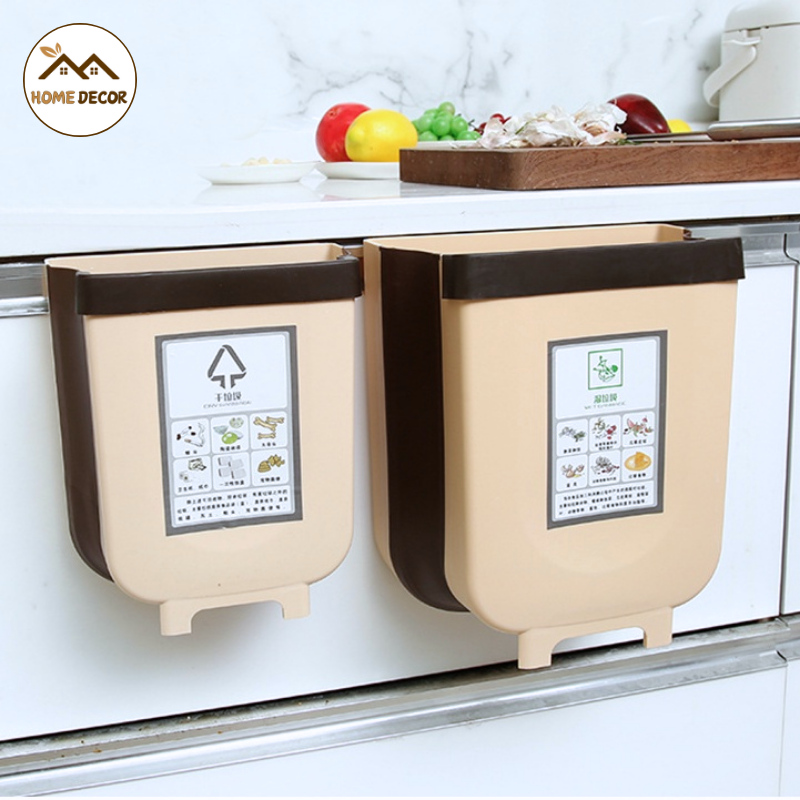 Thùng rác thông minh, gấp gọn treo cánh tủ siêu tiện dụng