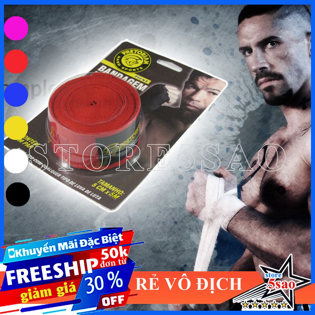 Băng quấn tay tập võ Pretorian 5m ⚡new 2021⚡ băng đa boxing hand wraps bảo vệ tay tập boxing đấm bốc bao cát rất tốt