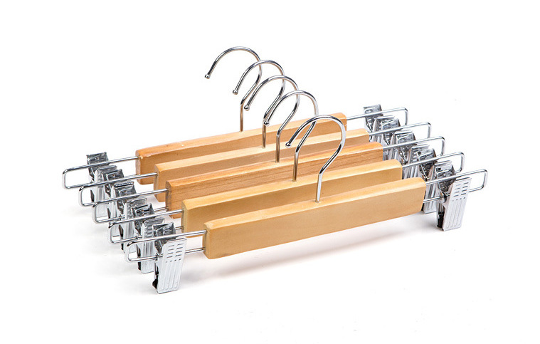Móc kẹp váy quần gỗ vàng thường trẻ em 25cm