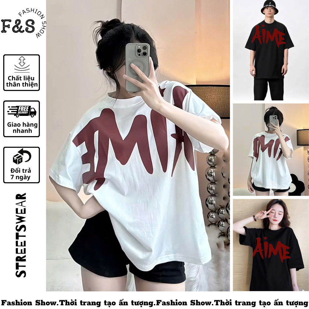 Áo thun tay lỡ AIMEE unisex sadboiz - Áo phông F&S cho nam nữ cặp đôi, hội nhóm thiết kế form rộng
